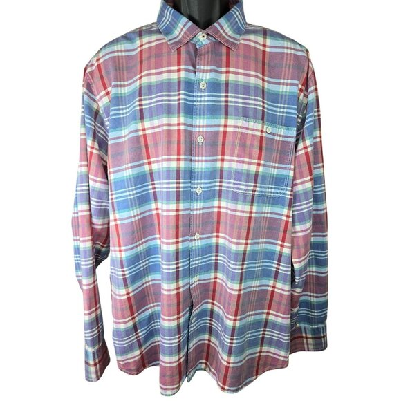 Tommy Bahama Mens Cotton Blend Plaid Button-Up Shirt XLT - Picture 1 of 7